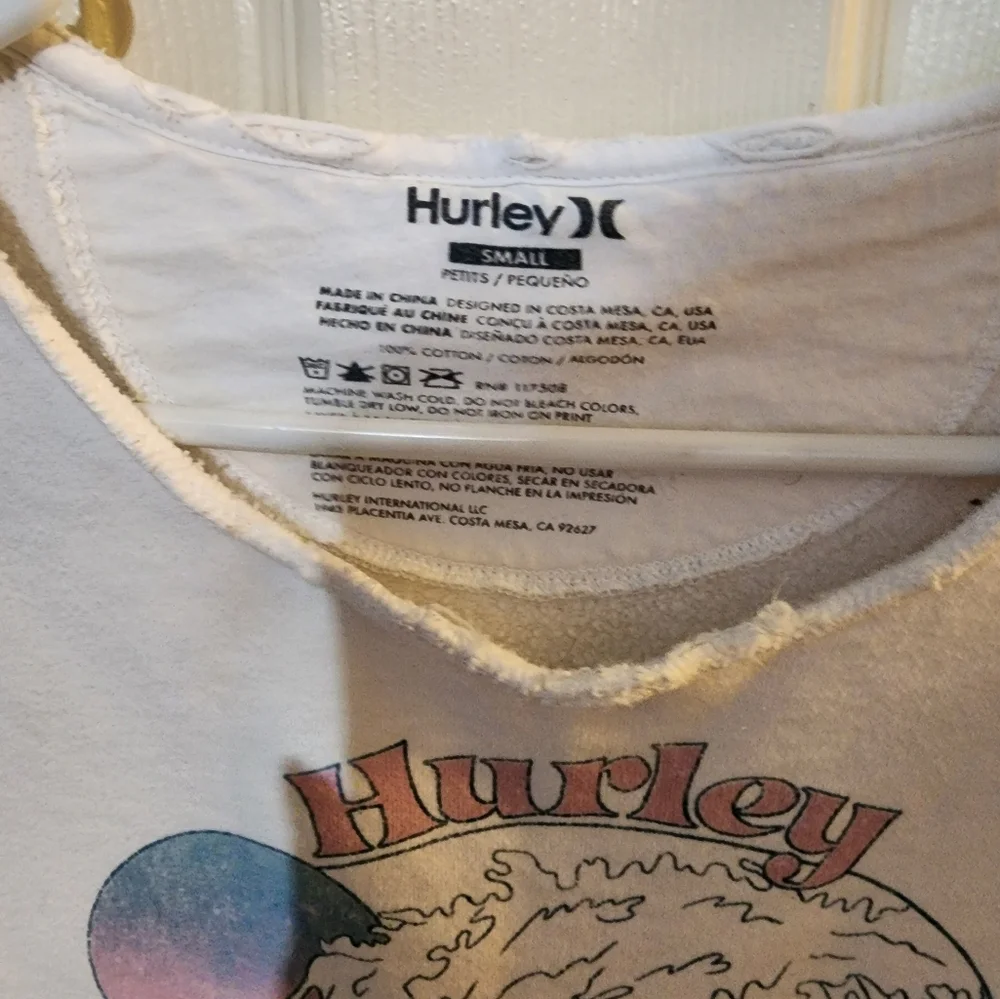 Hurley beach sweatshirt Women's White Small - Picture 2 of 3